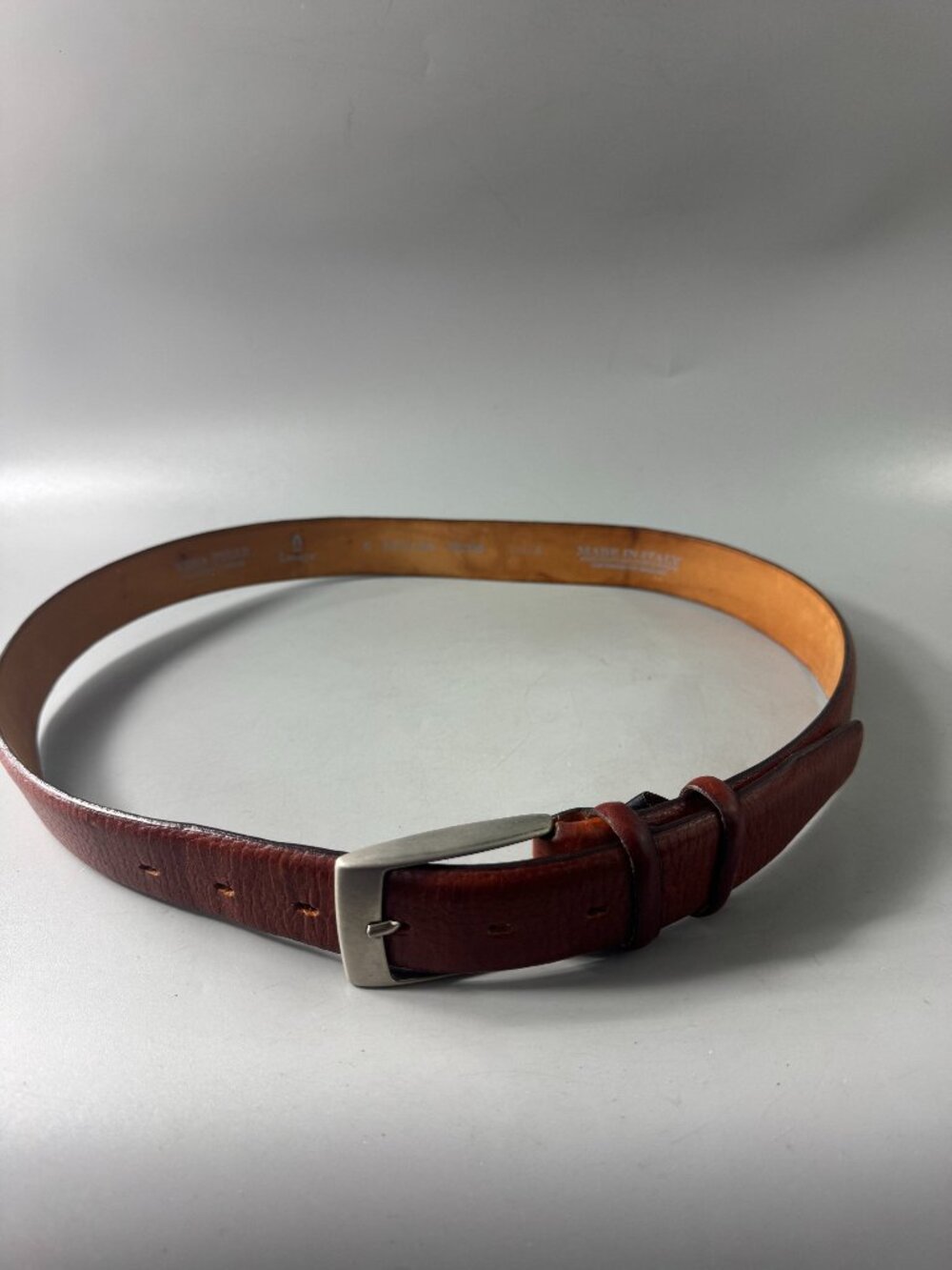 Vera Pelle Italian Brown Leather Men's Belt, Size 110/125